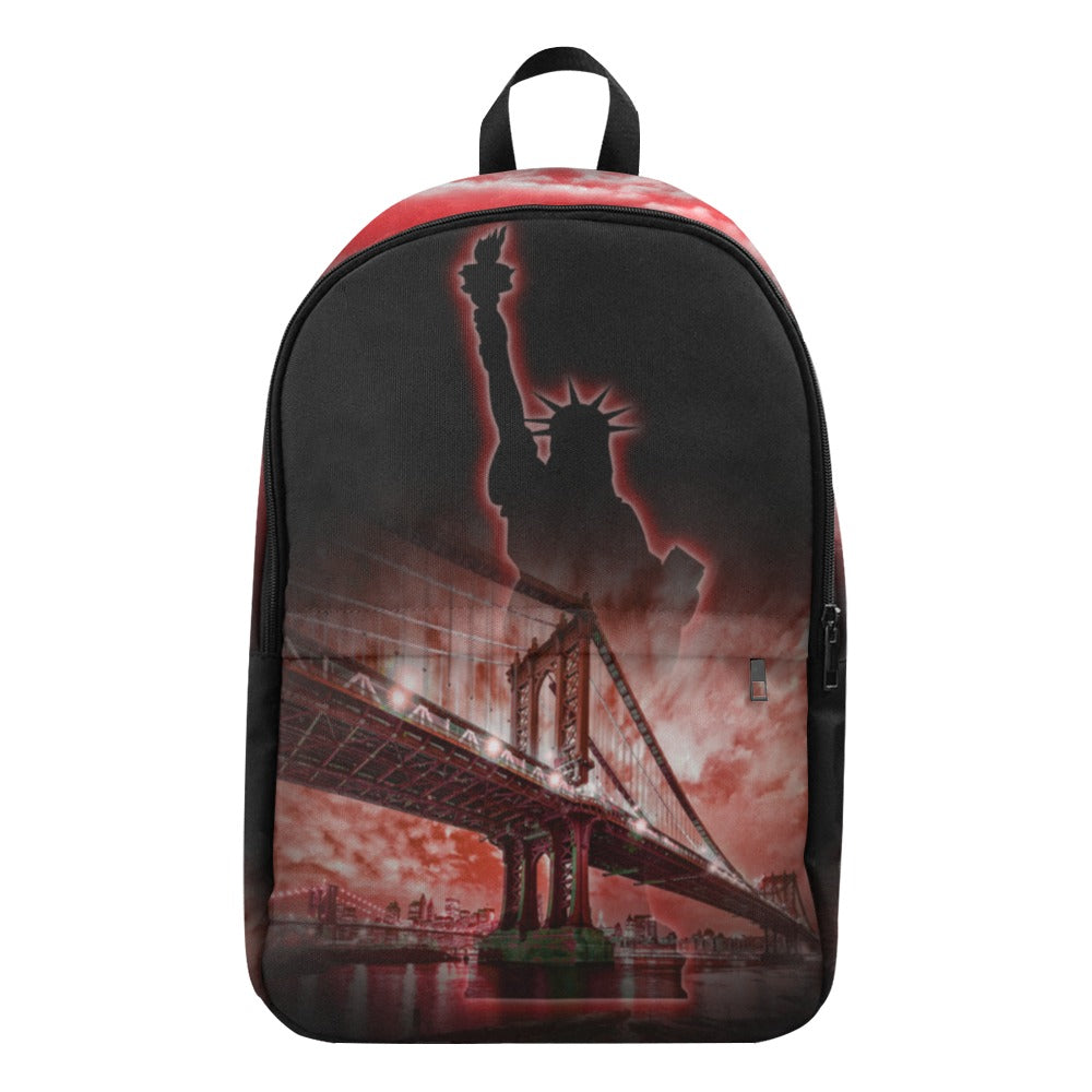 Red New York Fabric Backpack