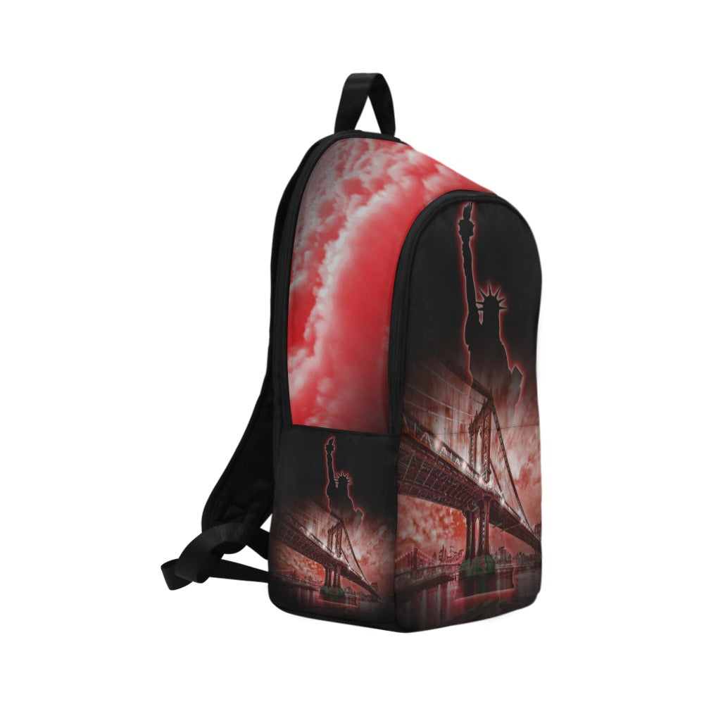 Red New York Fabric Backpack