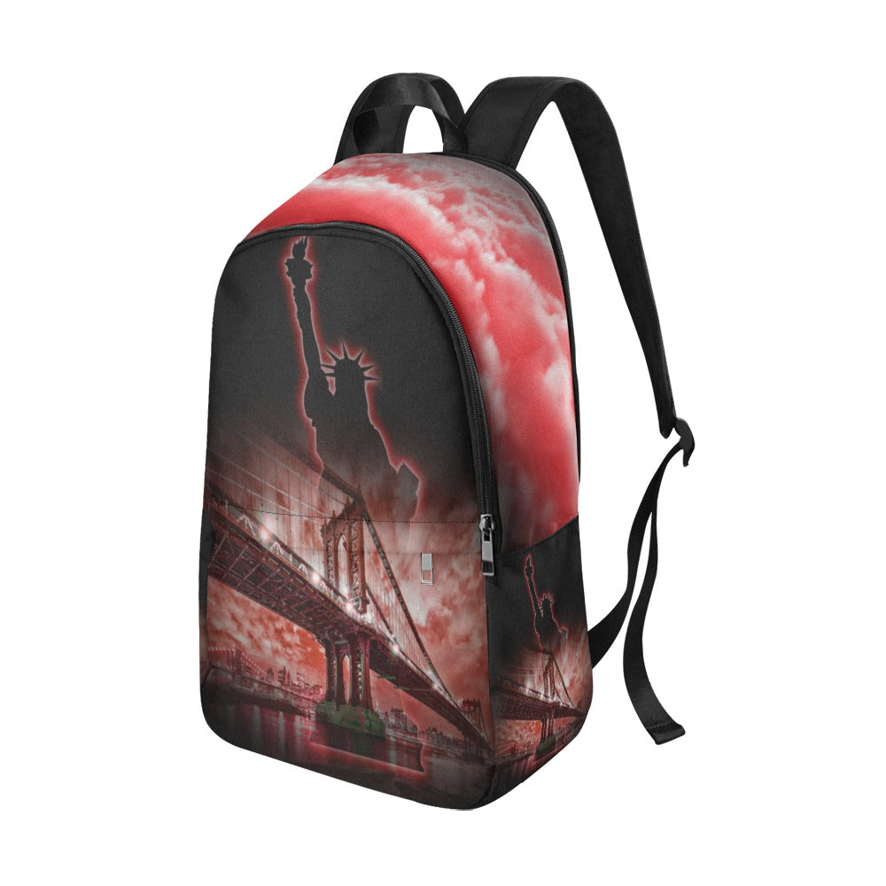 Red New York Fabric Backpack