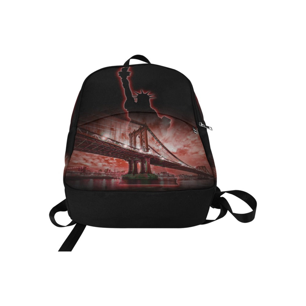 Red New York Fabric Backpack