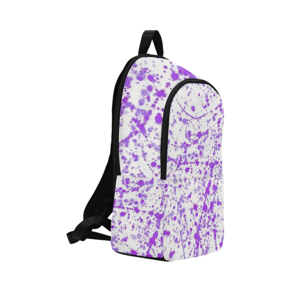 Purple Splatter Fabric Backpack