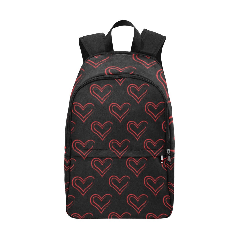 Red Hearts Fabric Backpack