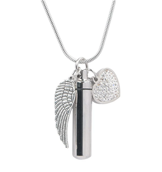 Silver Angel Wing Urn Keepsake