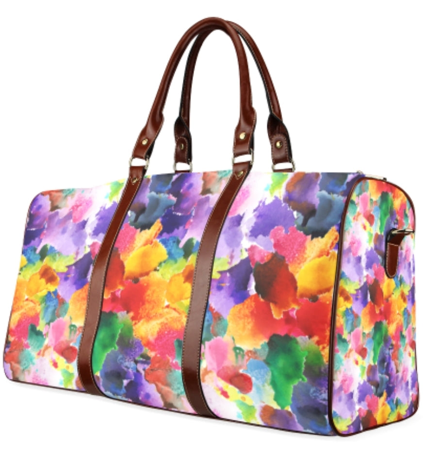 Vibrant Flower Waterproof Travel Bag