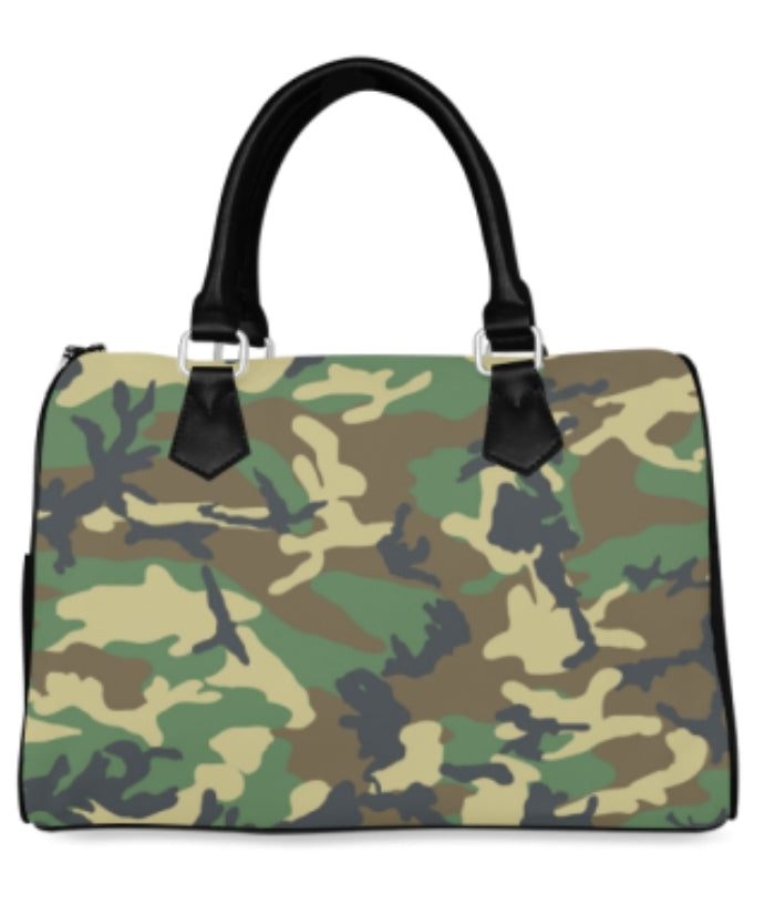 Dark Camouflage Boston Handbag