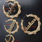Bamboo Name Earring Personalized Hoop