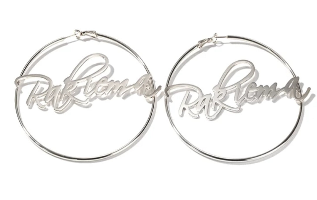 Custom Name Large Hoop Earrings