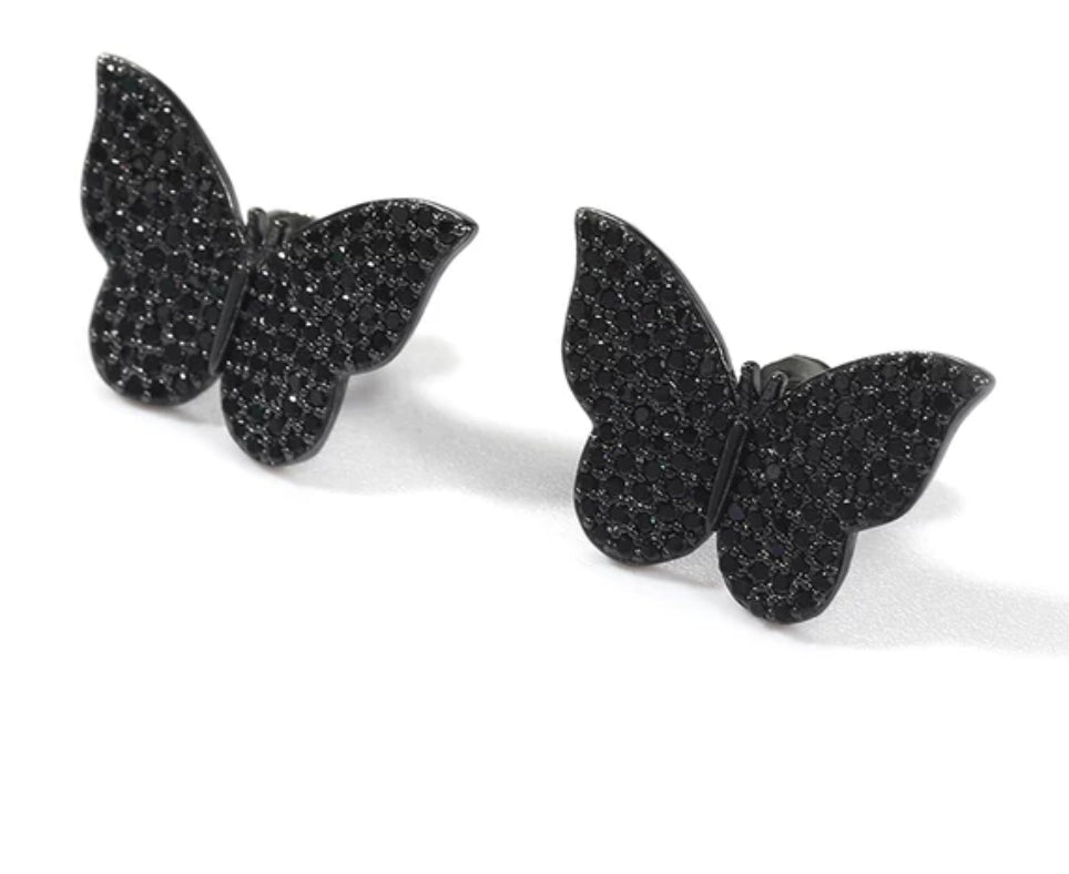 Black CZ Punk Earring