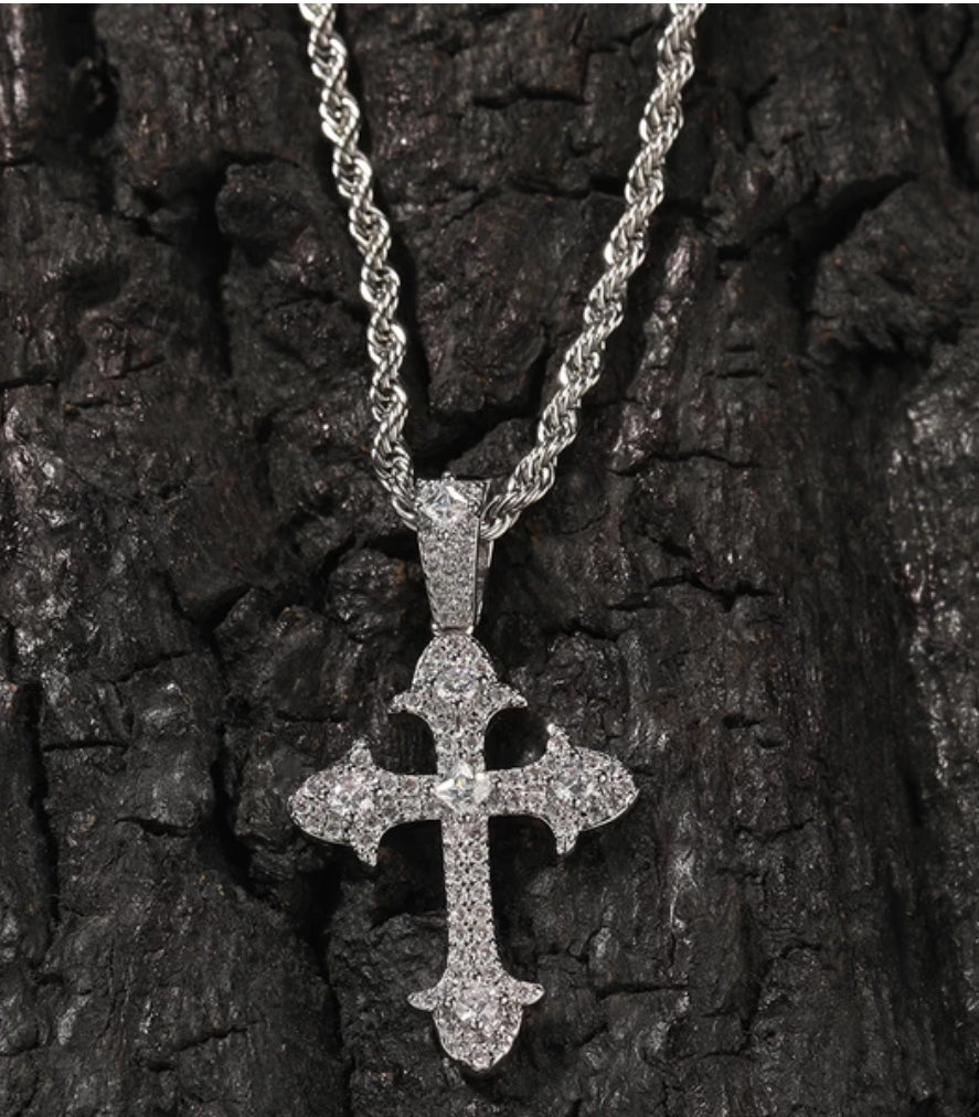 Vintage Zircon Cross Pendant